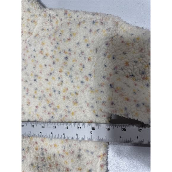 Old Navy Girls L (10-12) Confetti Dot Zip Up Cozy Fleece Sweater Cardigan Beige - Picture 7 of 11